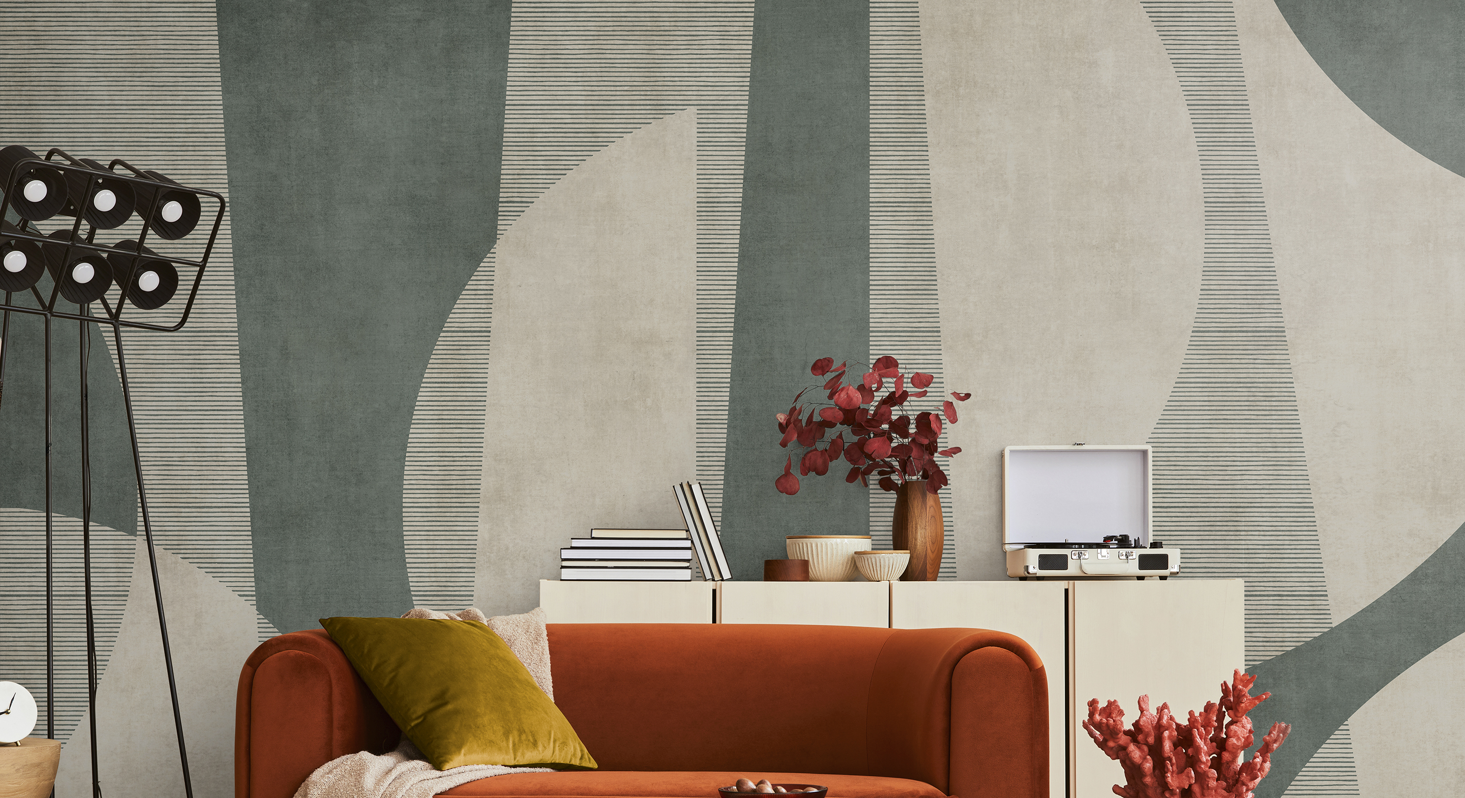 Non-Woven Wallpaper Plain Textile beige-orange 37749-4