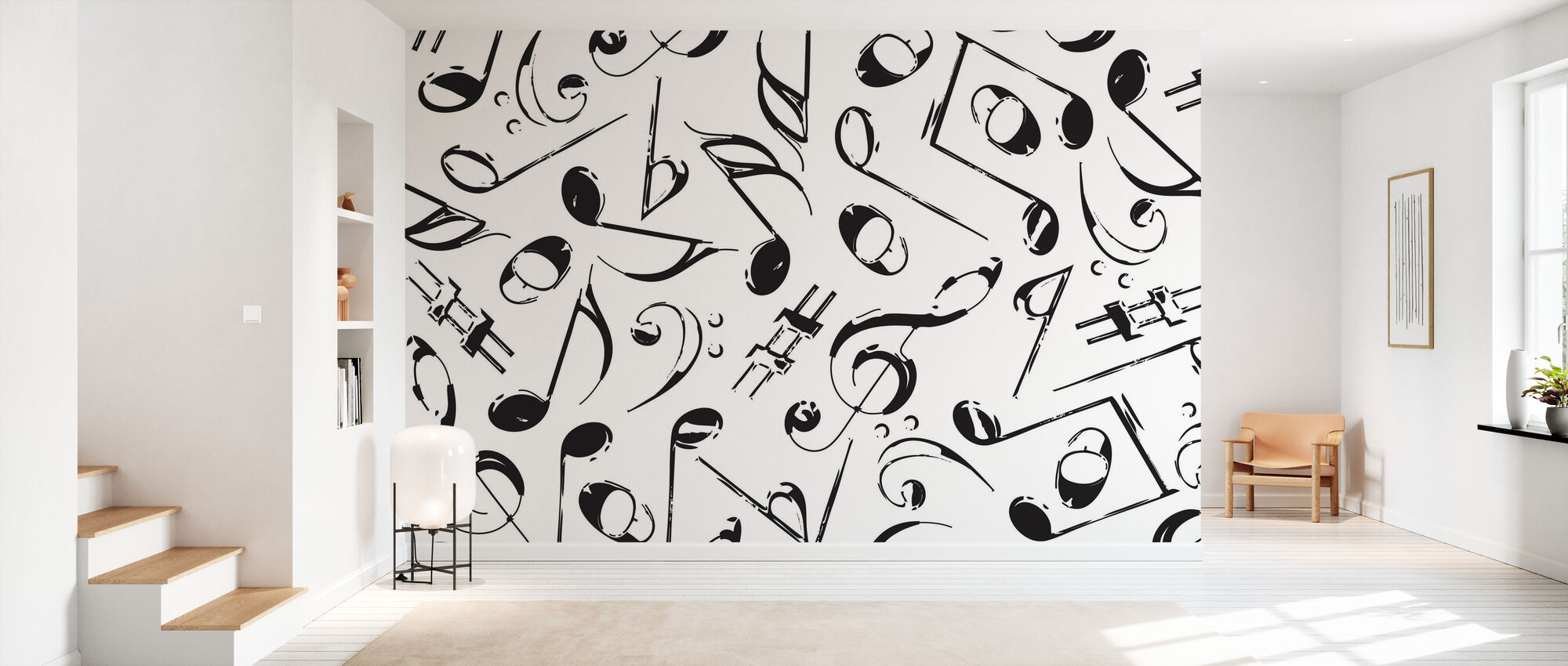 Grunge Musical Notes – elegant wall mural – Photowall
