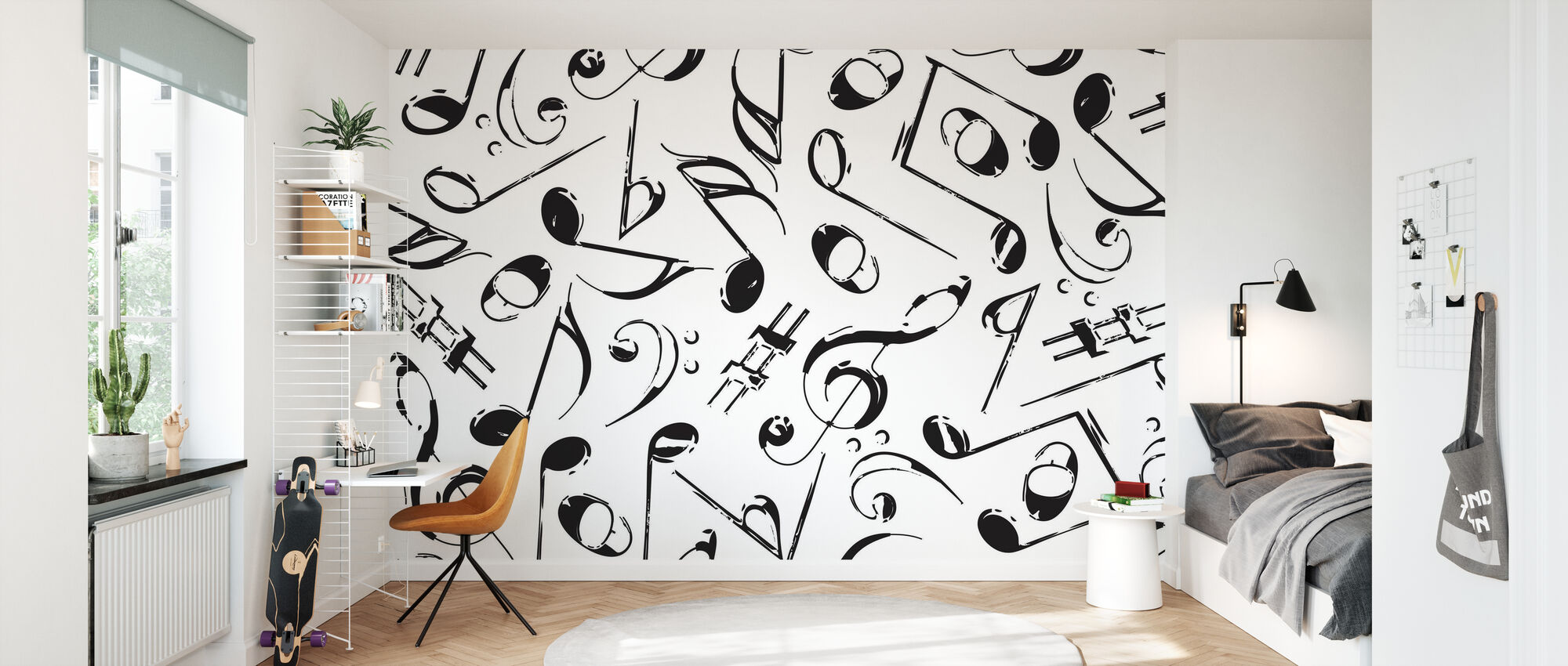 Grunge Musical Notes – elegant wall mural – Photowall