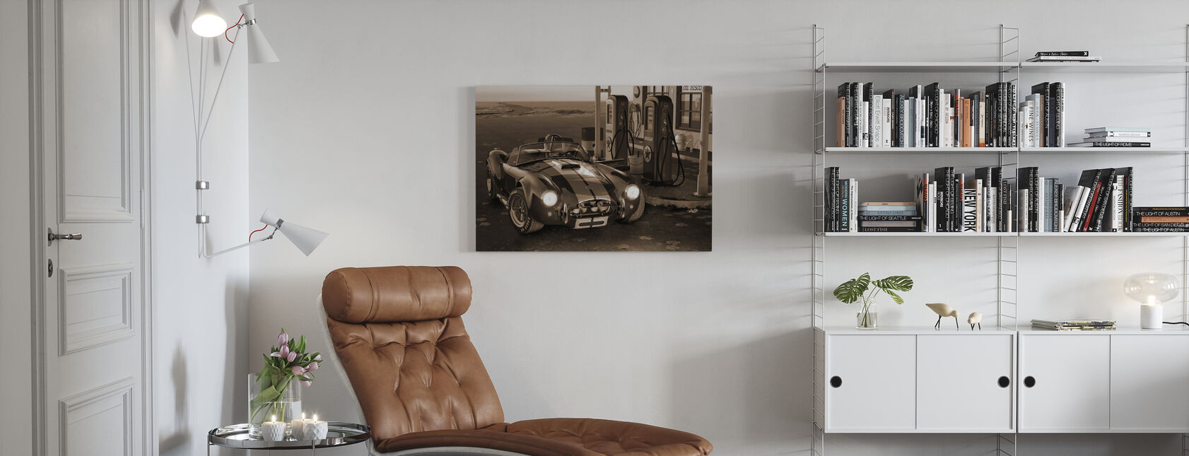Gas Stop Sepia - Canvas print - Living Room