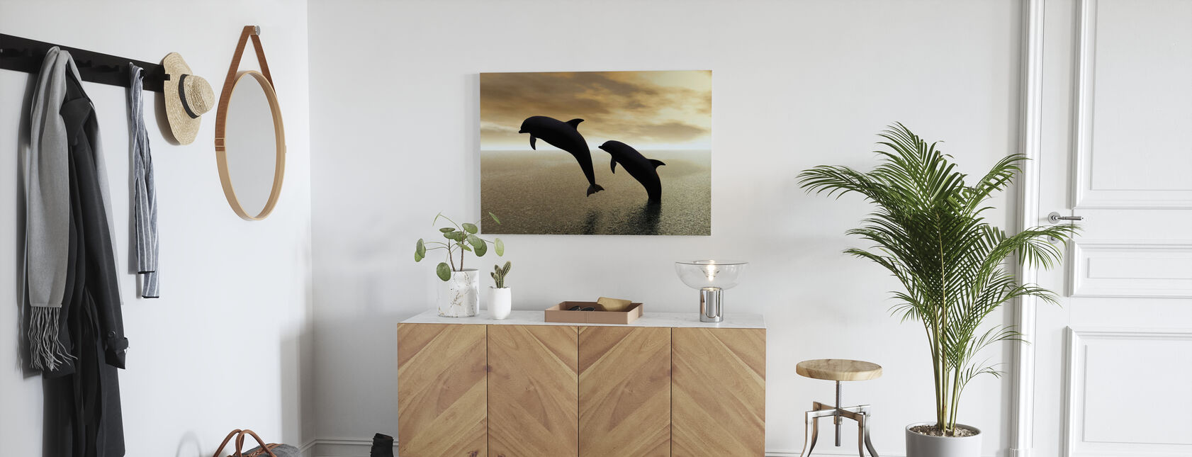 Dolphin Silhouettes - Canvas print - Hallway