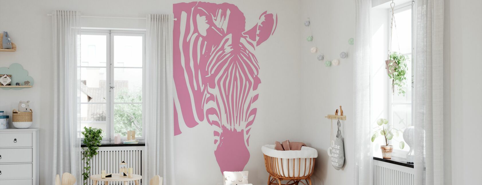 Watching Zebra - Wallpaper - Nursery