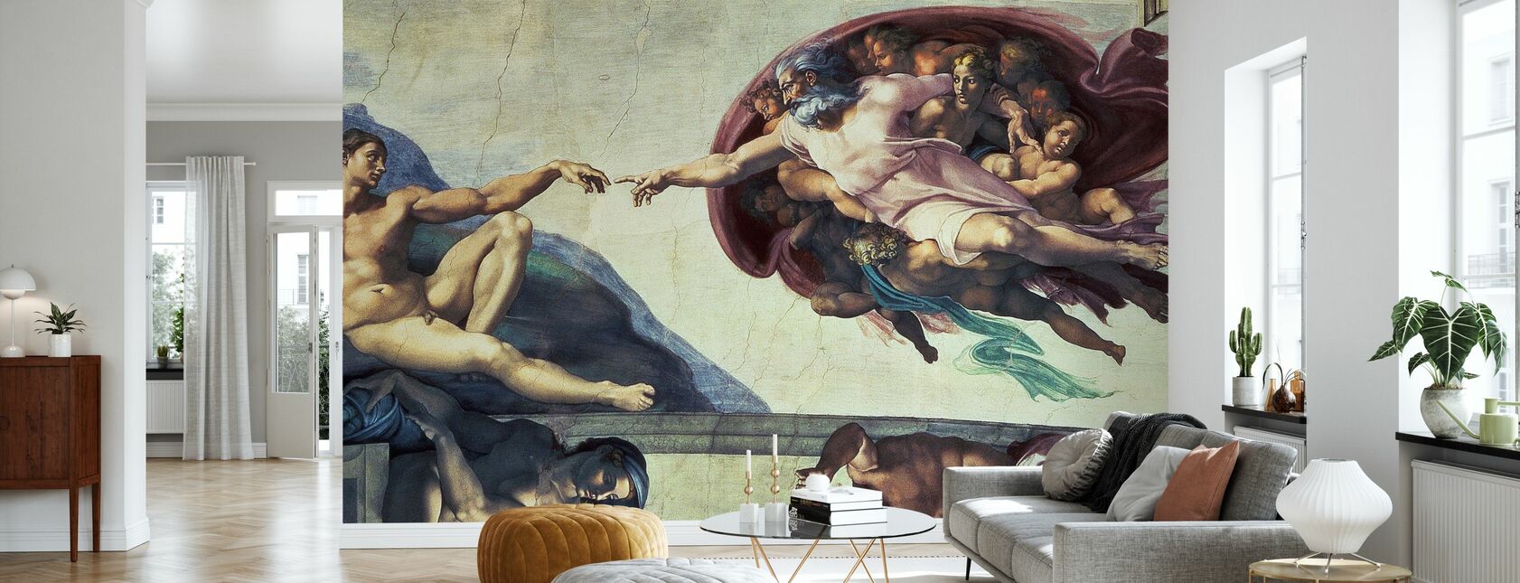 Erschaffung von Adam - Michelangelo Buonarroti - Tapete - Wohnzimmer