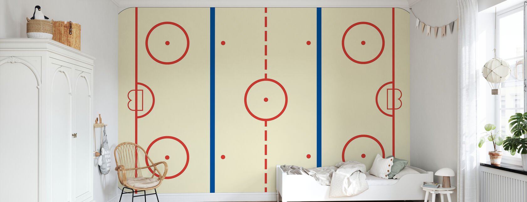 Patinoire de hockey sur glace - Papier peint - Chambre des enfants