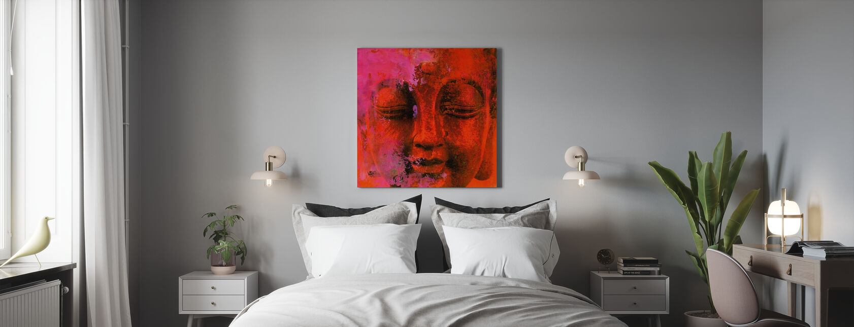 Red Buddha - Canvas print - Bedroom