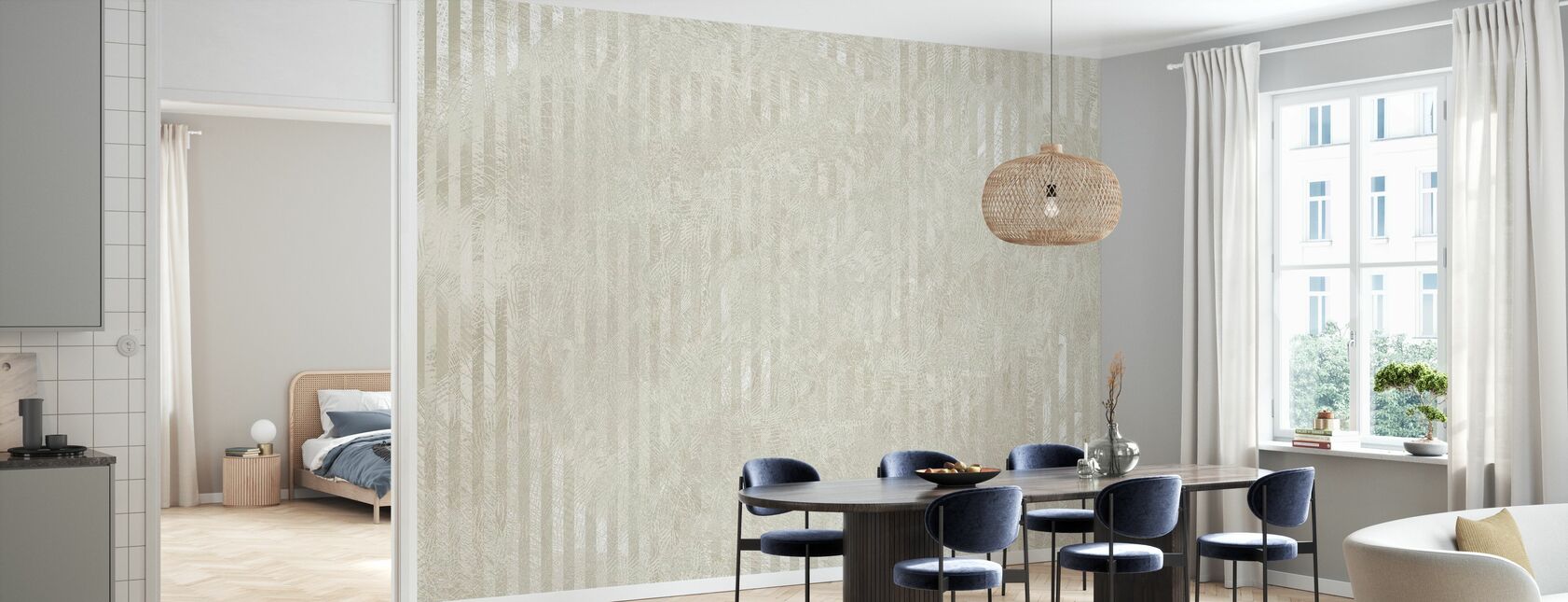 Specular Reflection - Yellowish Grey - Wallpaper - Kitchen