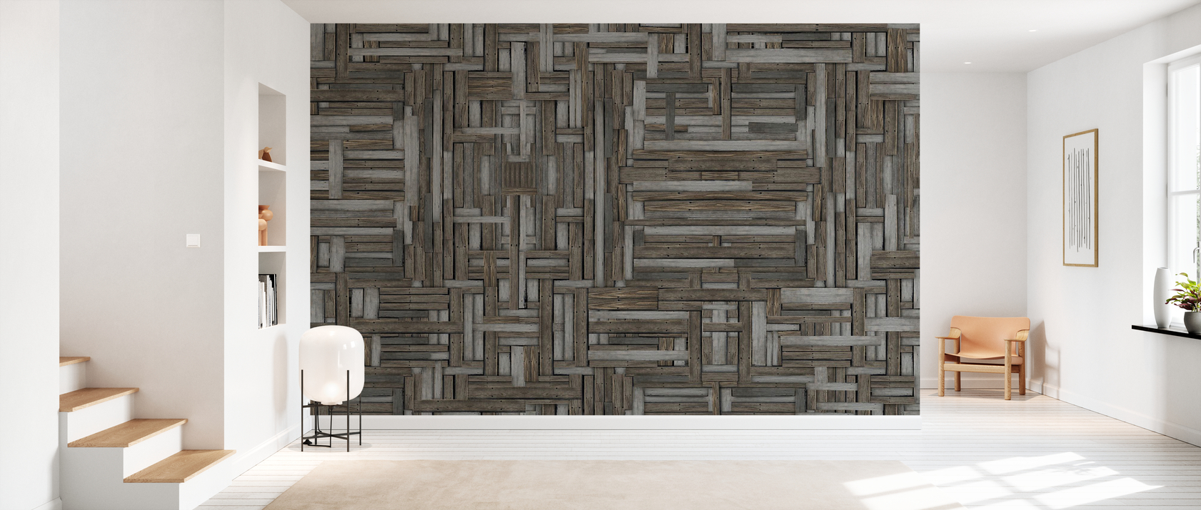 Geometric Wallpaper Forest Pattern Wall Mural Retro Trigon Wall Print Modern Home Decor Cafe Design Entryway