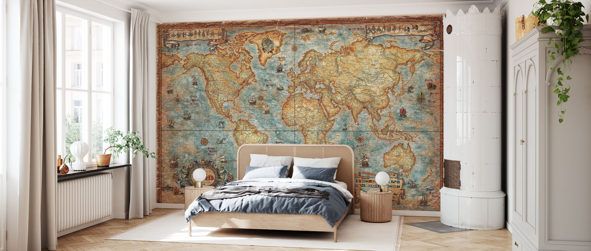 Modern World Antique Map – delightful wall mural – Photowall