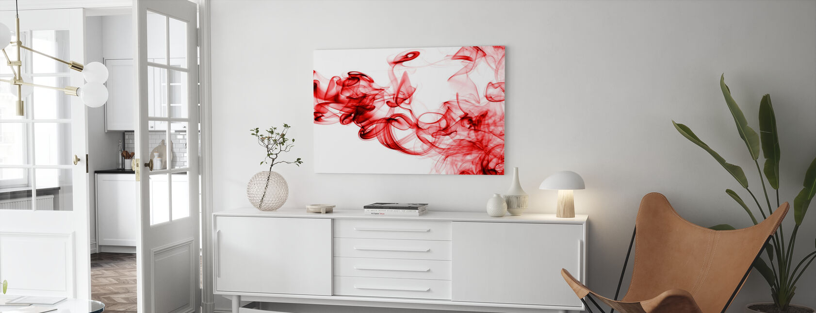Red Smoke - Canvas print - Living Room