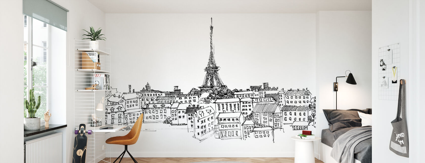 Avery Tillmon - Skyline van Parijs - Behang - Kinderkamer