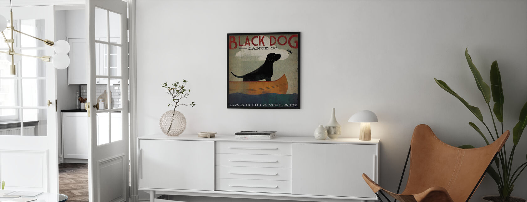 Zwarte Hond Lake Champlain - Poster - Woonkamer