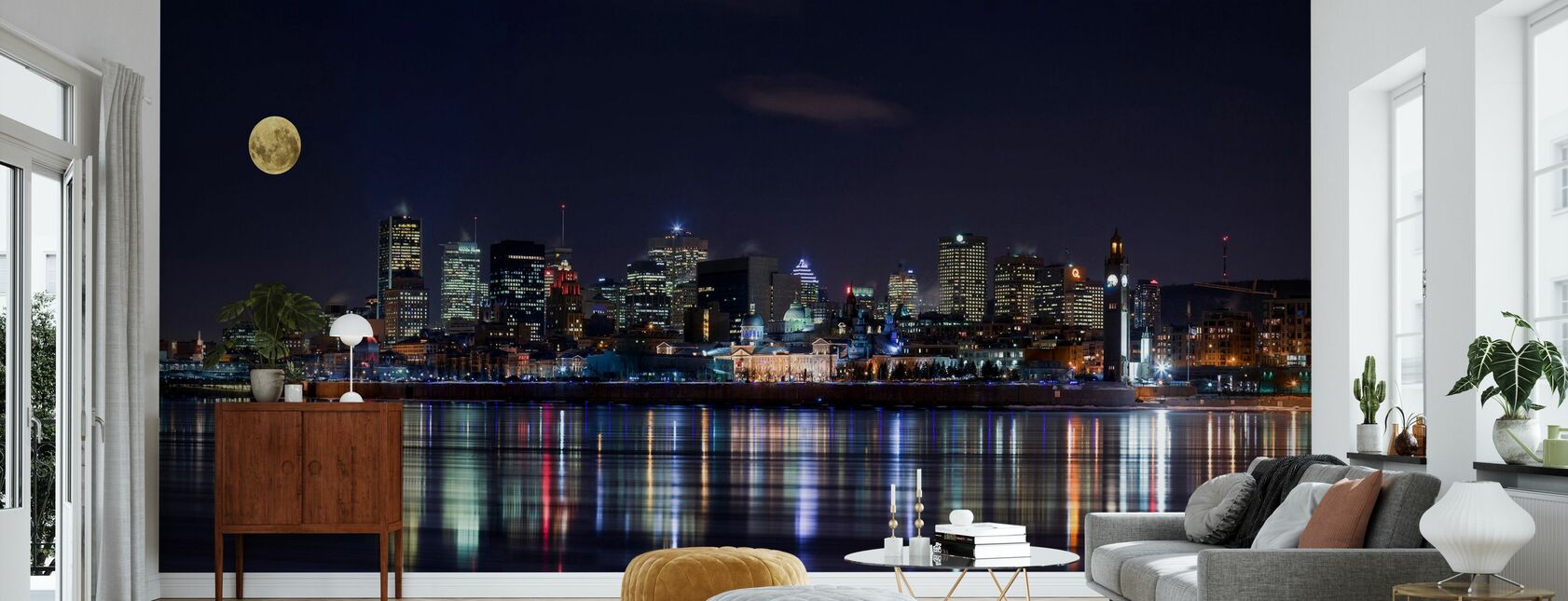 Montreal City Lights - Wallpaper - Living Room