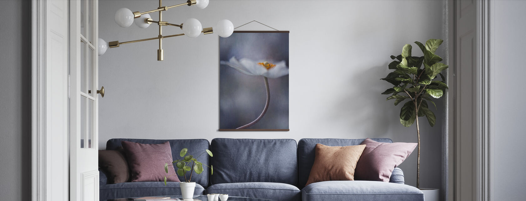 White Anemone - Poster - Living Room