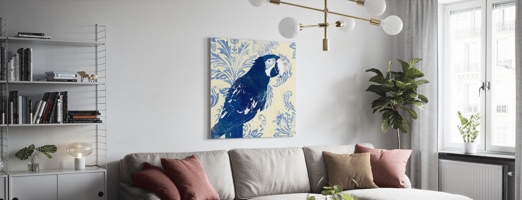 Indigo Parrot 1 - Canvas print - Living Room