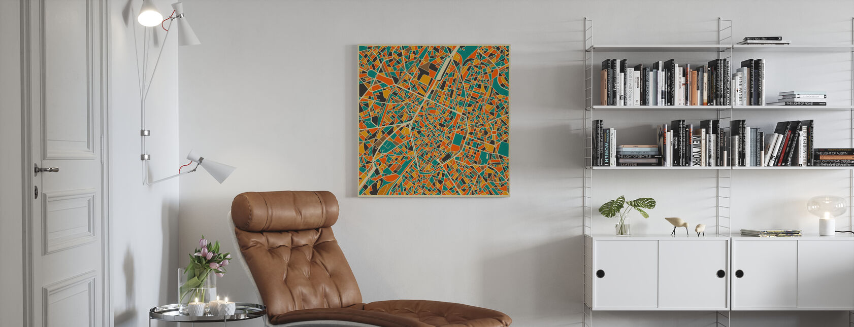 Multicolor Map - Brussels - Canvas print - Living Room