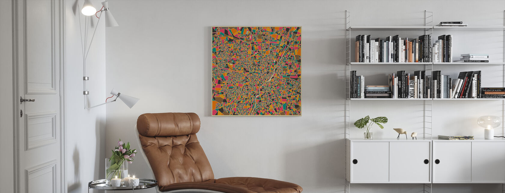 Multicolor Map - Munich - Canvas print - Living Room