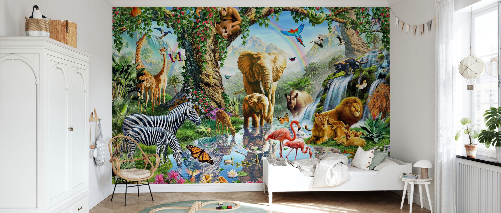 Jungle Lake with wild Animals – decorate with a wall mural – Photowall
