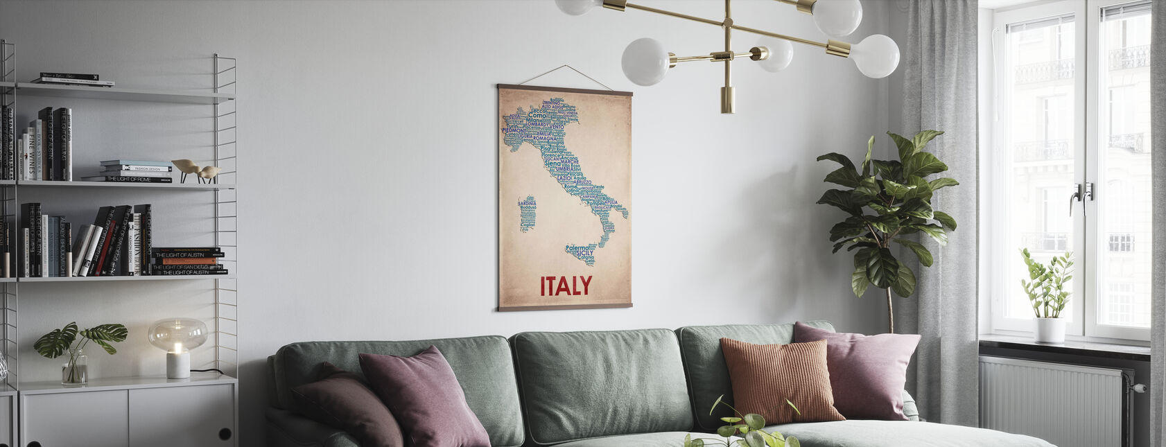 Italië Kaart - Poster - Woonkamer