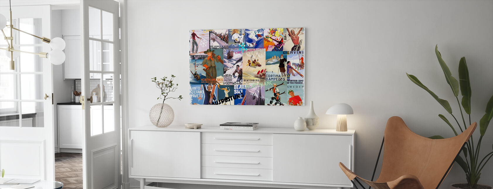 Ski Resorts Collage - Canvas print - Living Room