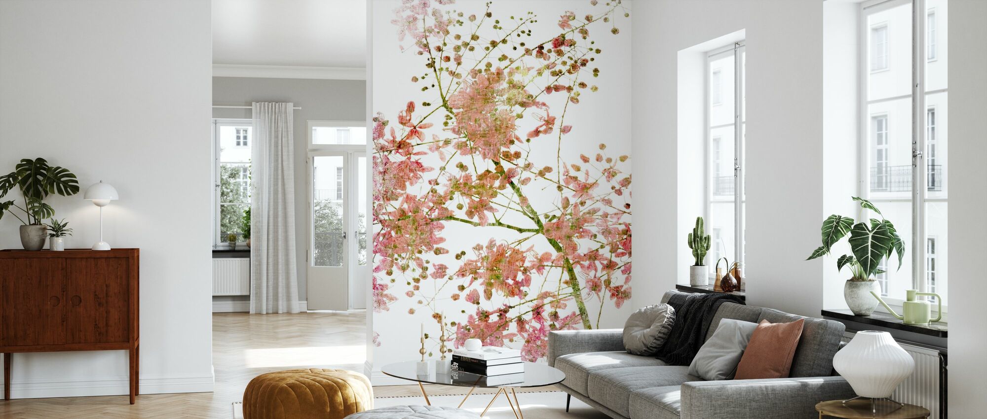 Pink Flower Blossom wall mural / wallpaper