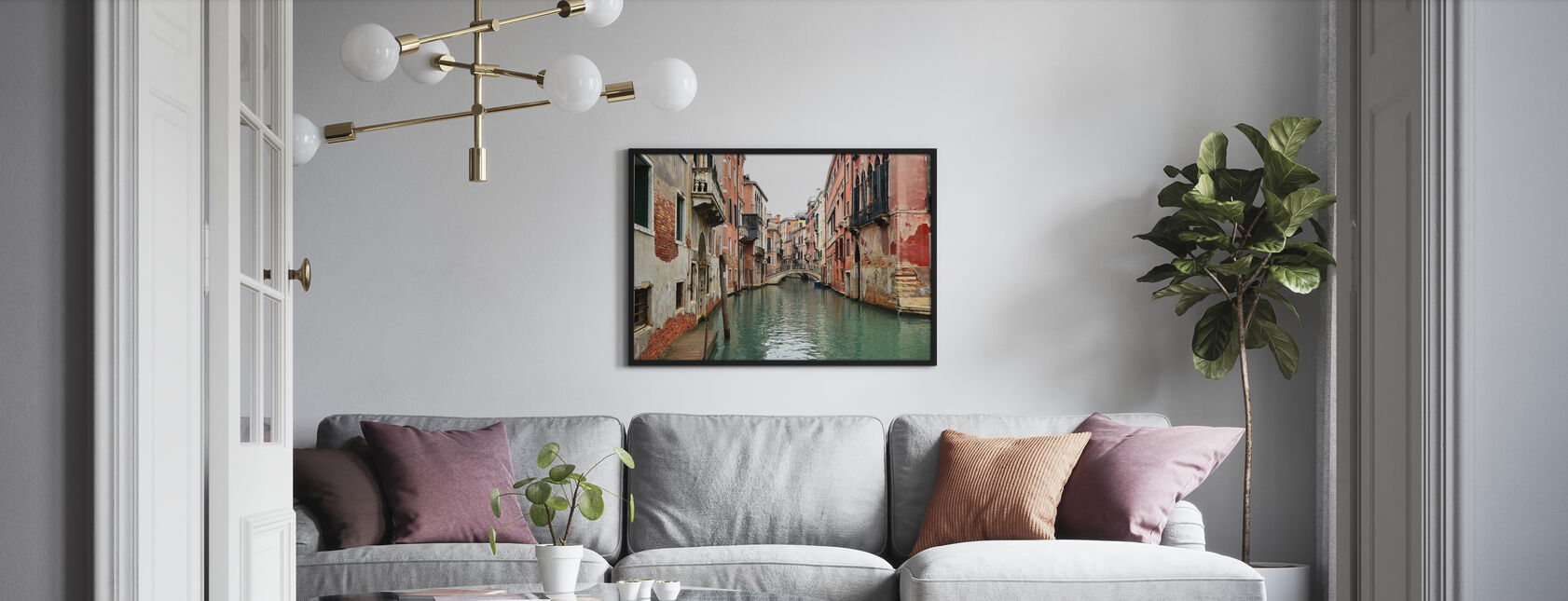 Bakstenen en watersteegjes in Venetië - Poster - Woonkamer