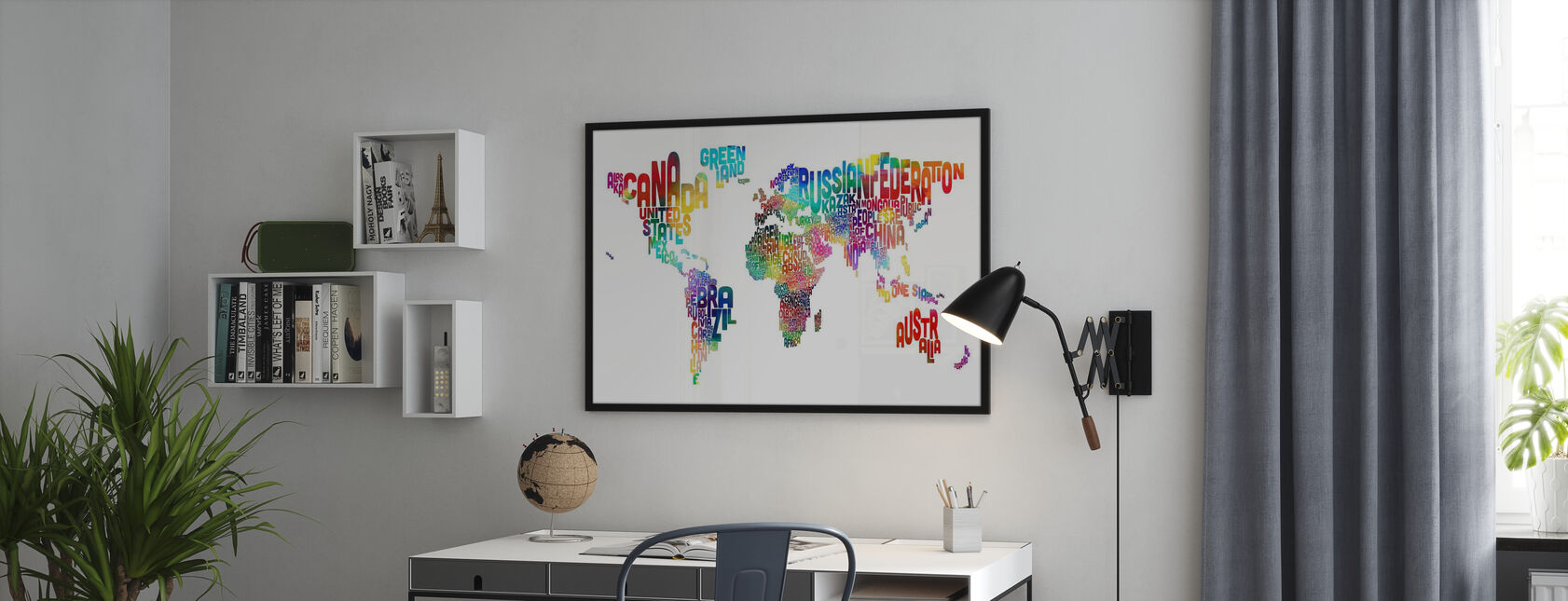Typographic Text World Map 2 - Poster - Office