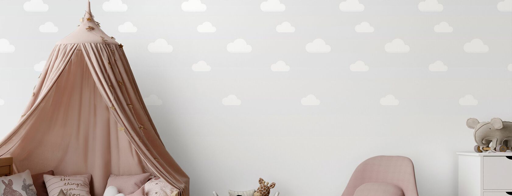 CloudSpotting Szary - Tapeta - Pokój niemowlęcy