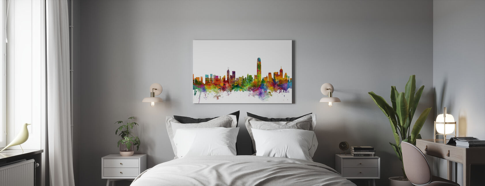 Hong Kong Skyline - Canvas print - Bedroom