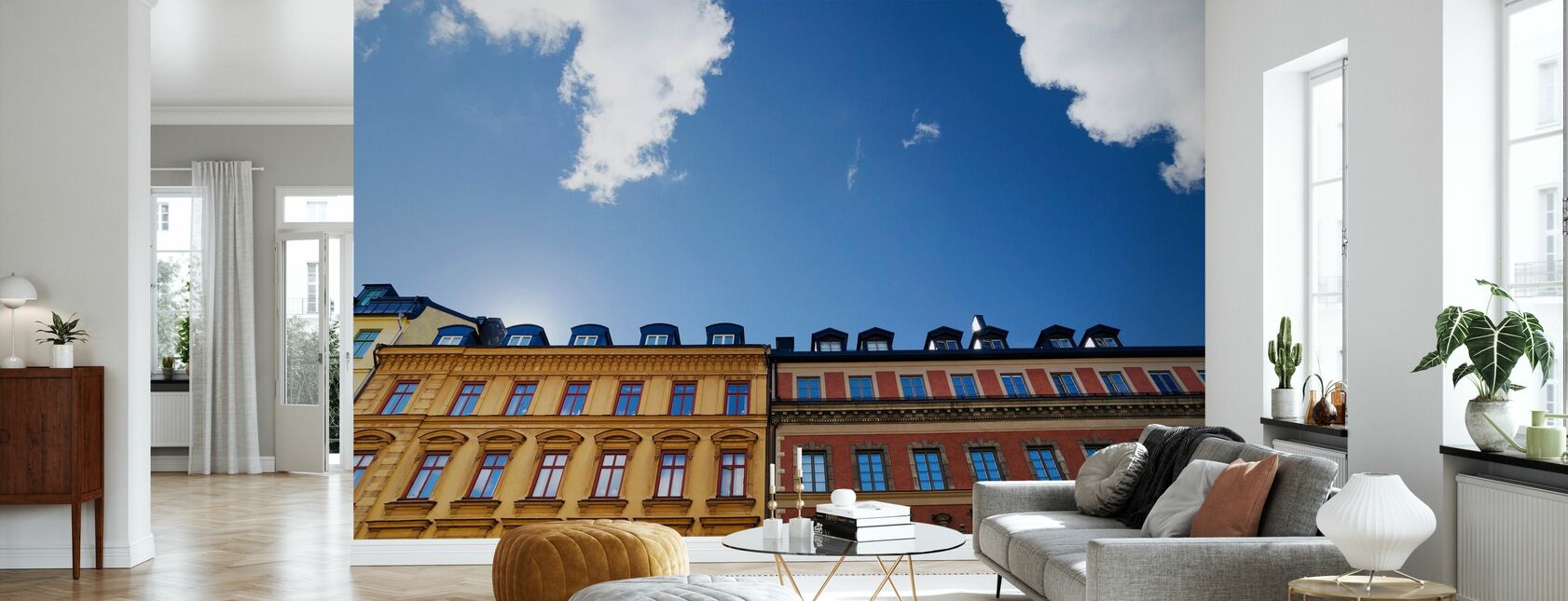 Colori vivaci degli edifici a Stoccolma - Carta da parati - Salotto