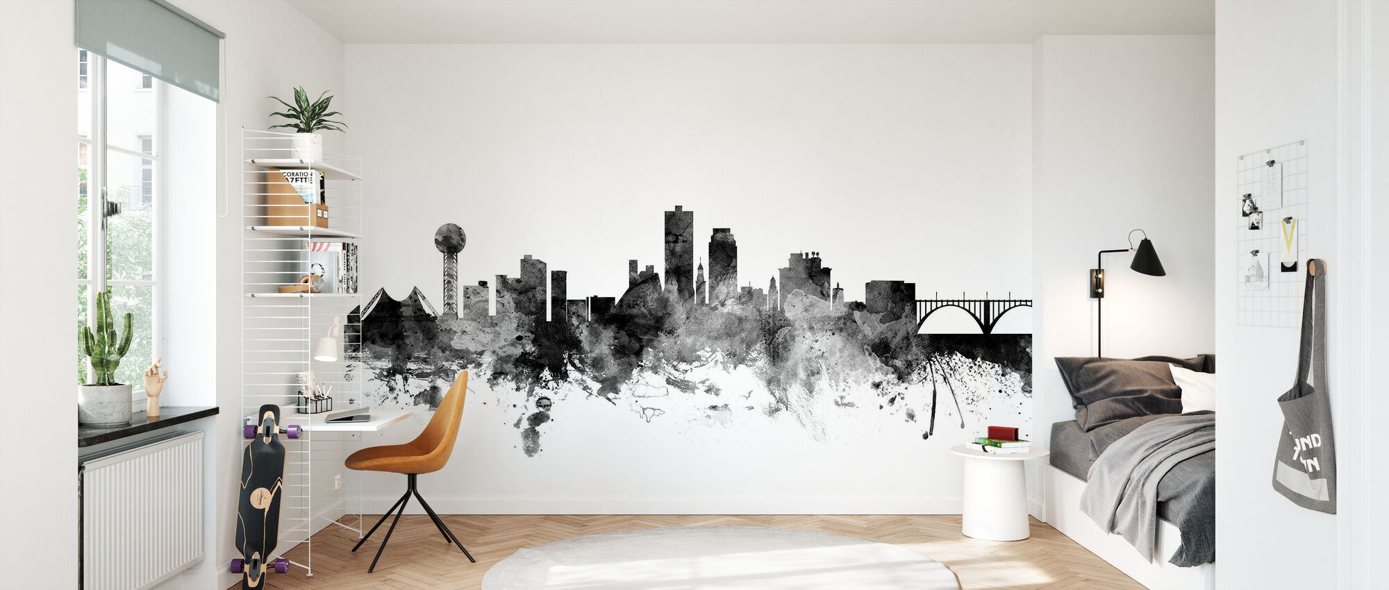 Knoxville Tennessee Skyline Black – lovely wall mural – Photowall