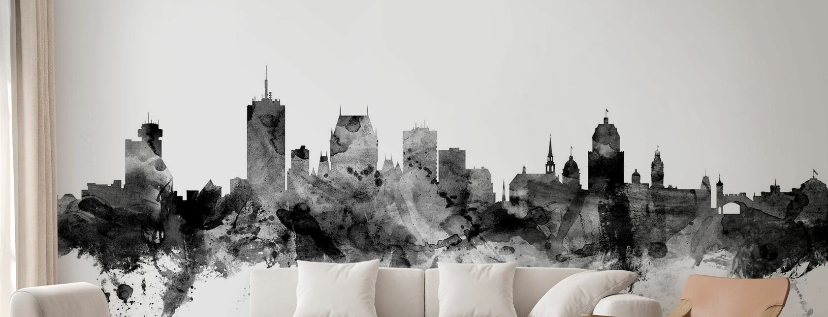 Québec Canada Skyline Noir - Papier peint - Salle à manger
