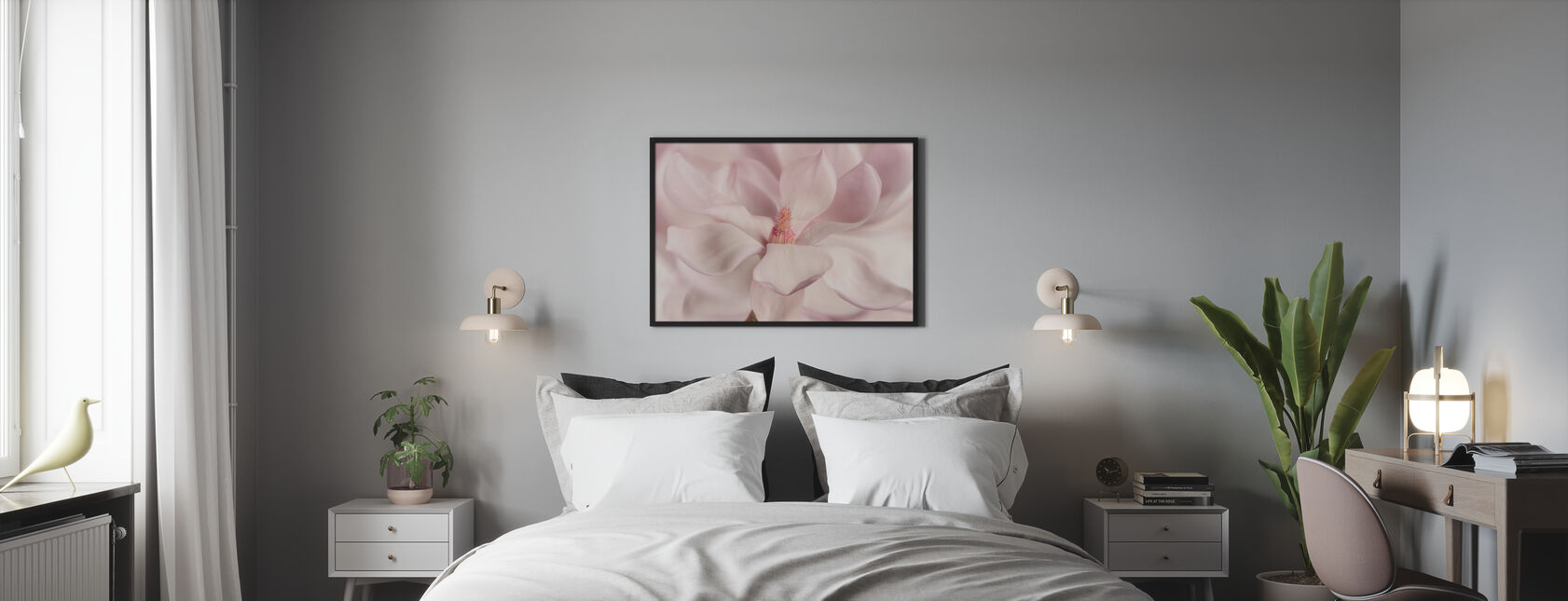 Hvid Magnolia - Plakat - Soveværelse