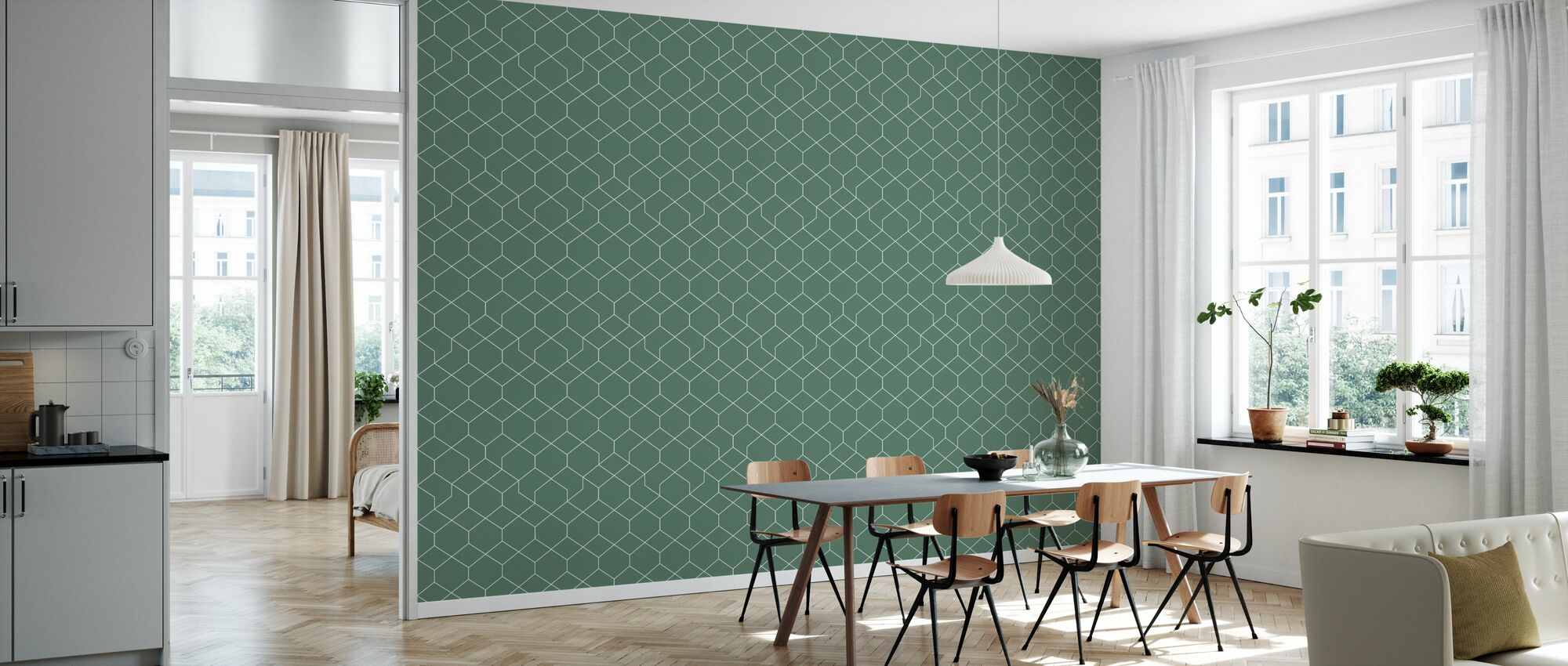 Honeycomb Green – high-quality personalised wallpaper – Photowall