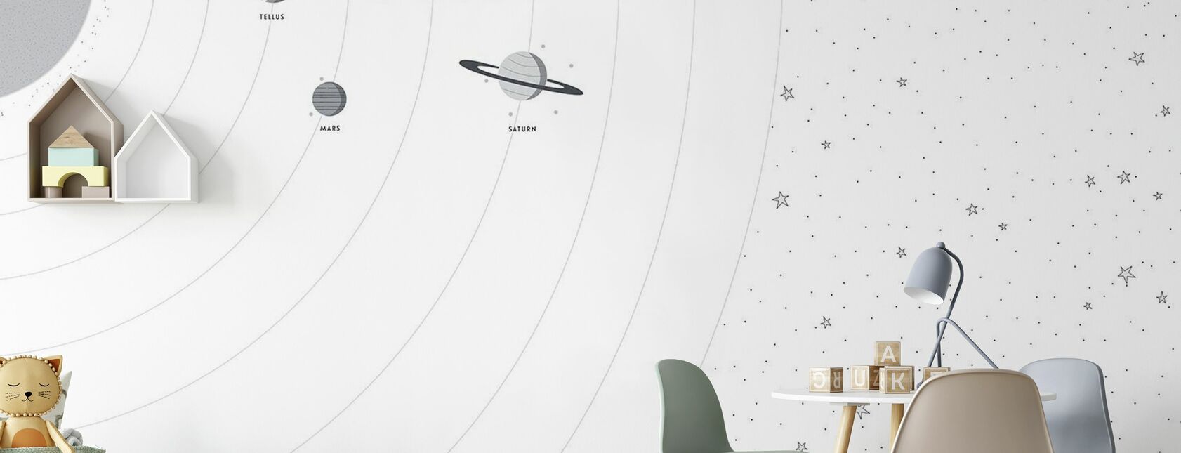 Planets and Stars - Wallpaper - Kids Room