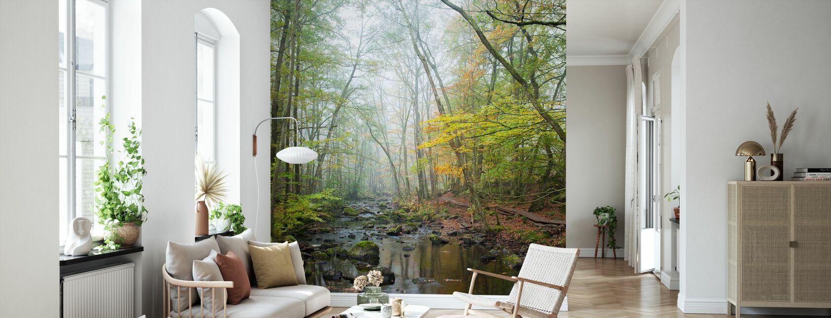 Stream in Swedish Beech Forest I - Wallpaper - Living Room