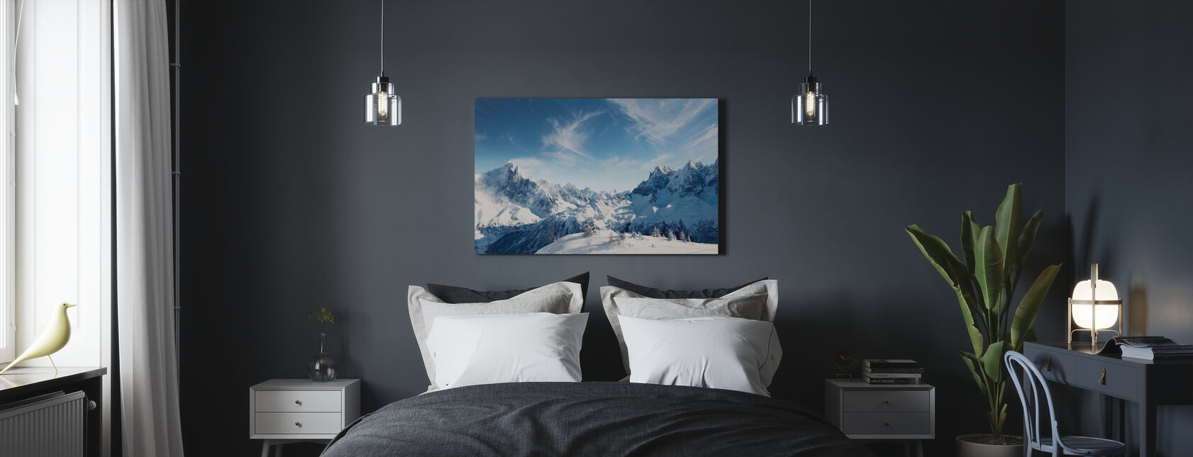 Sunny Alps in Chamonix - Canvas print - Bedroom