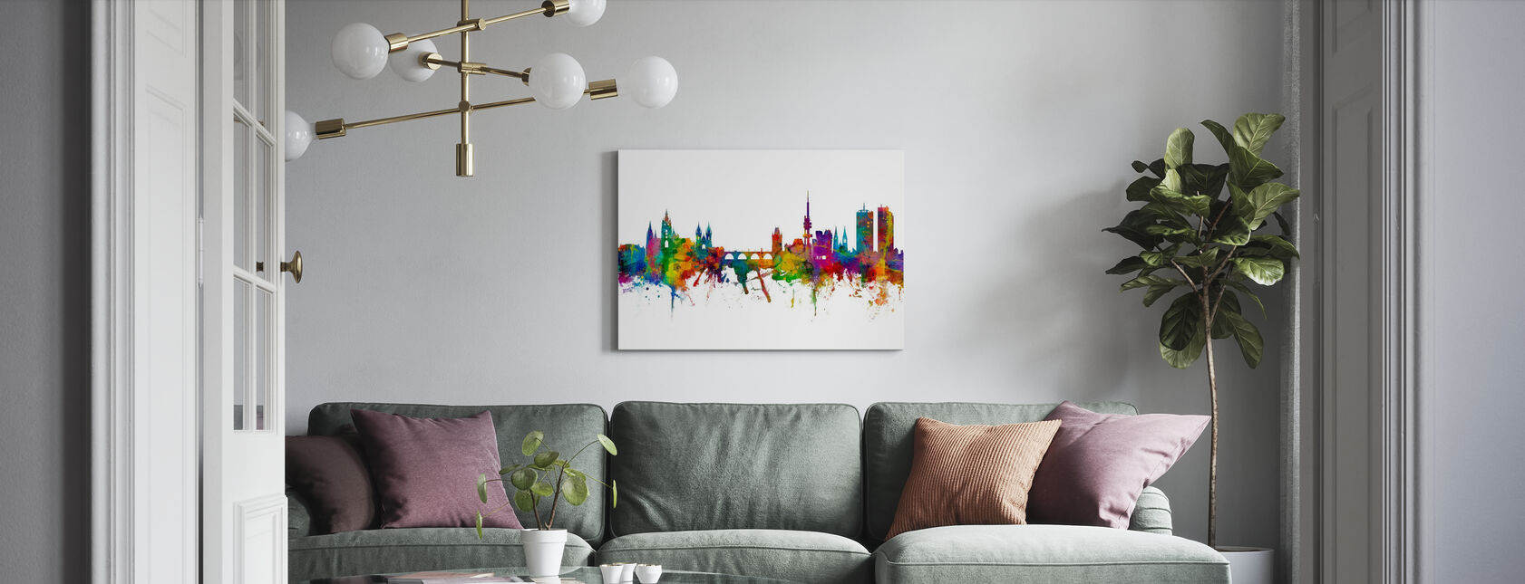 Prague Skyline - Canvas print - Living Room