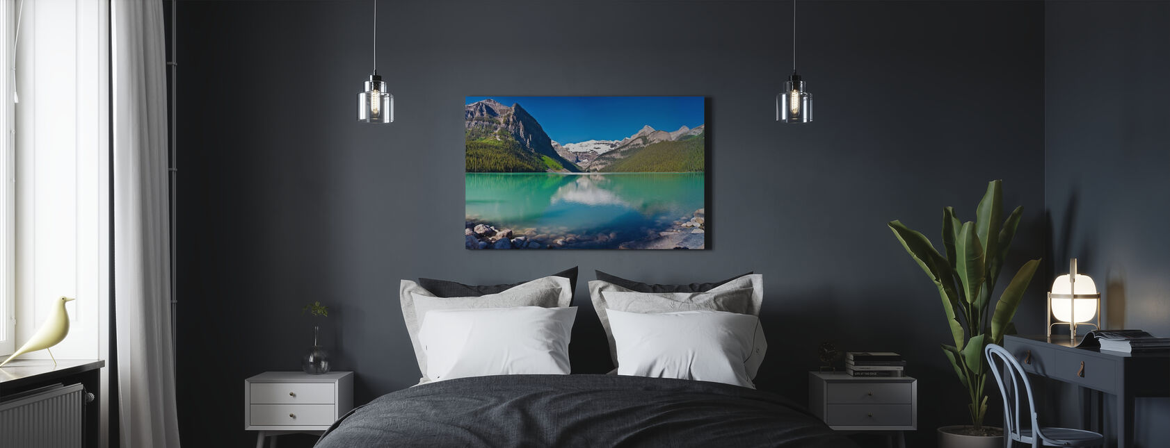 Lake Louise, Alberta, Canada, North America, Panorama - Canvas print - Bedroom