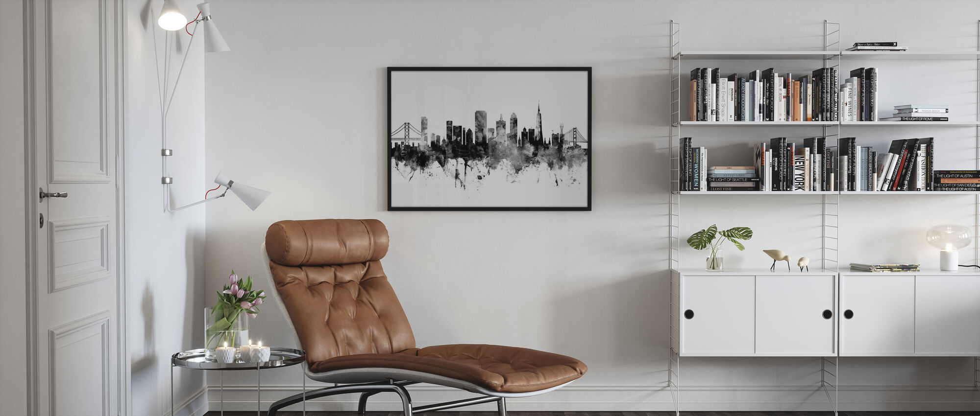 San Francisco City Skyline, black and white – elegant poster – Photowall
