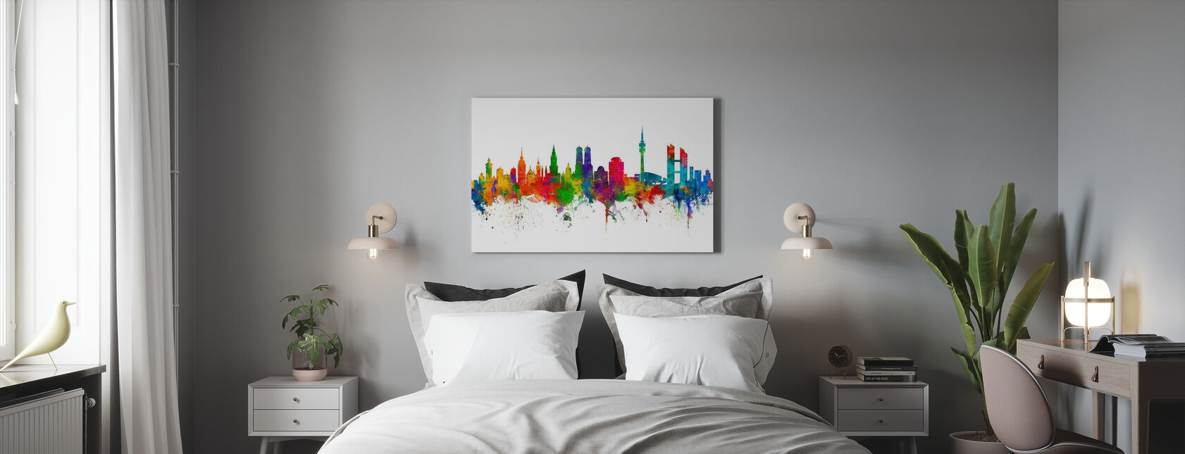 Skyline van München - Canvas print - Slaapkamer