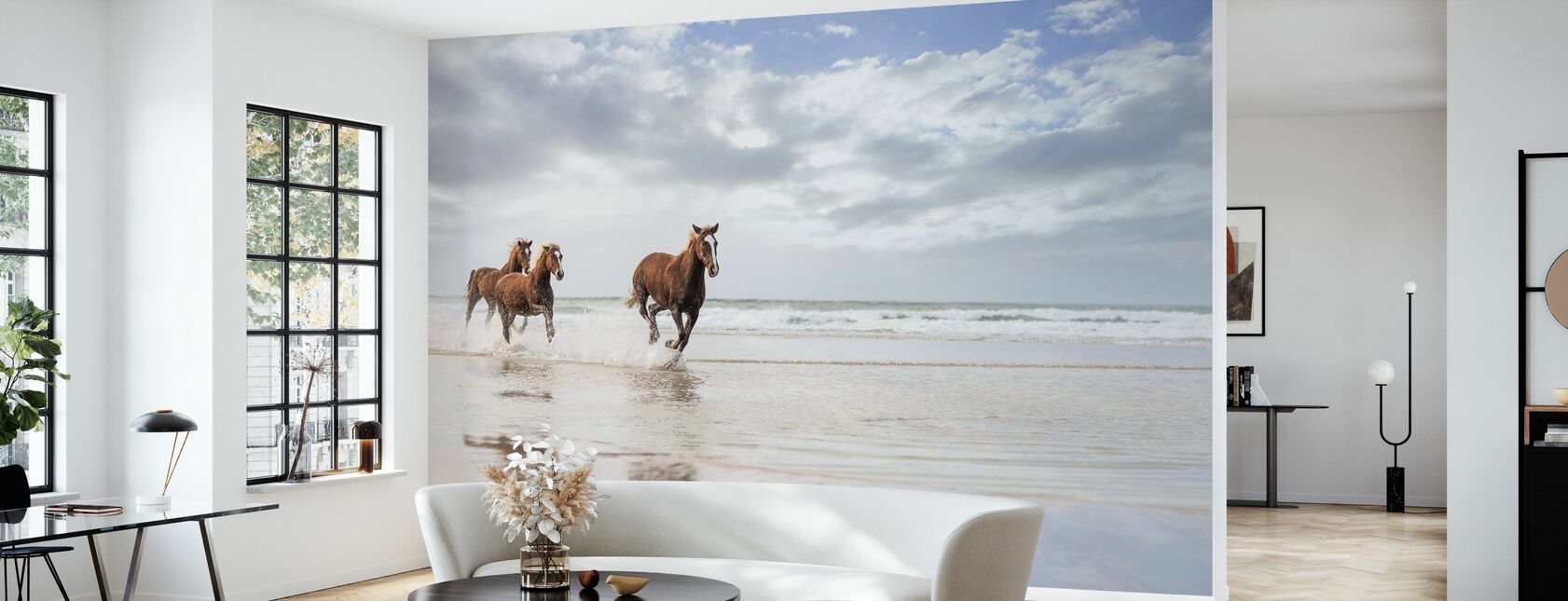 Cavalli sulla spiaggia sudafricana - Carta da parati - Salotto