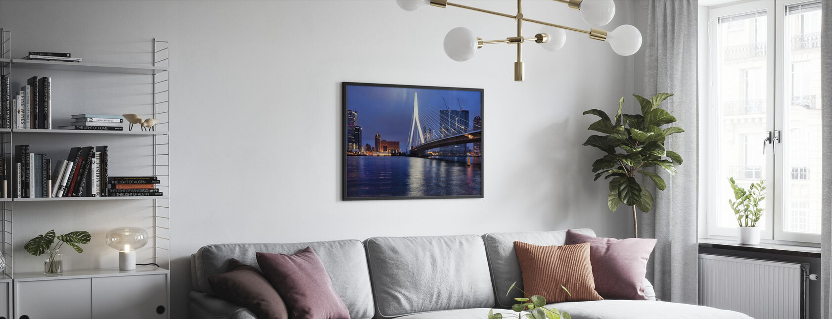 City of Rotterdam at Night - Poster - Living Room