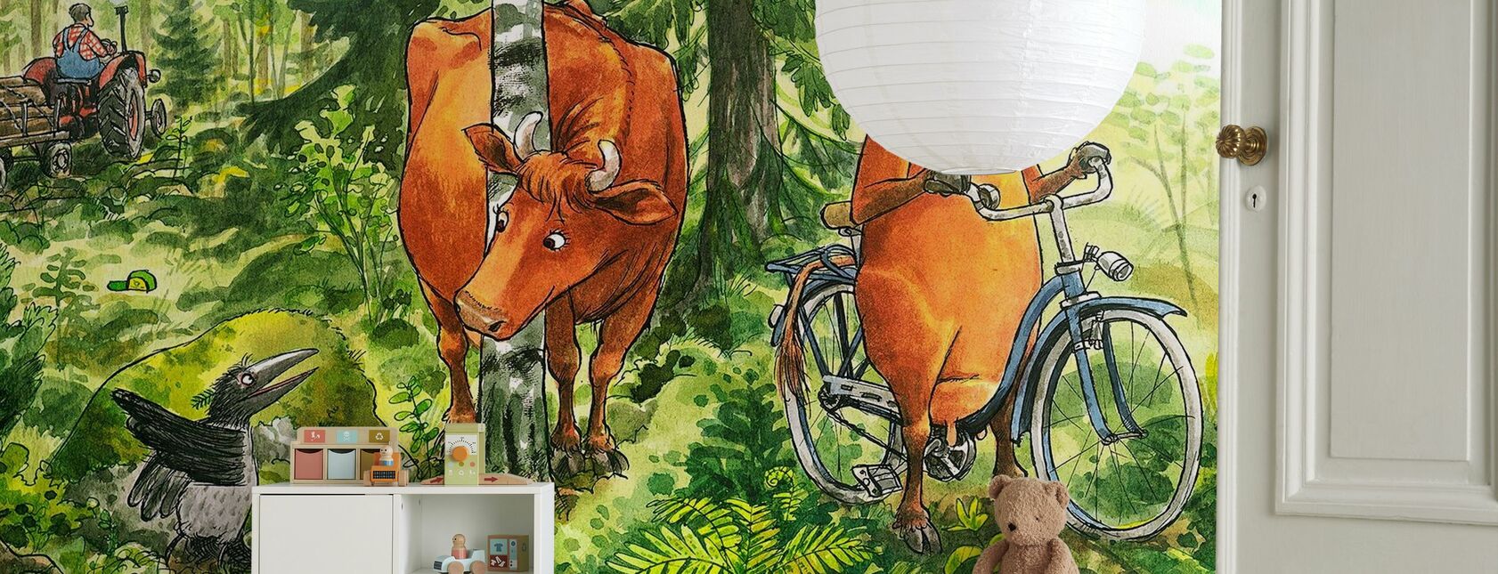 Mom Mu & Crow - What knows a cow - Wallpaper - Kids Room