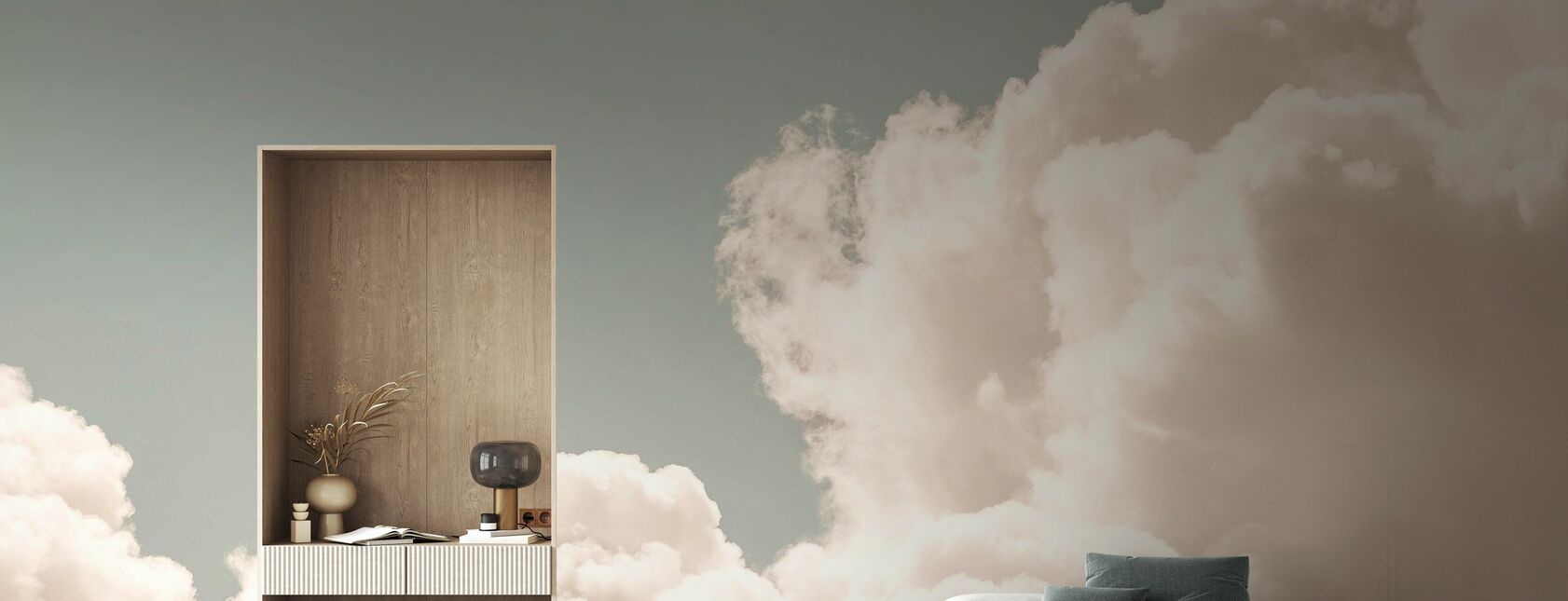 Blush Clouds Daydream - Wallpaper - Living Room