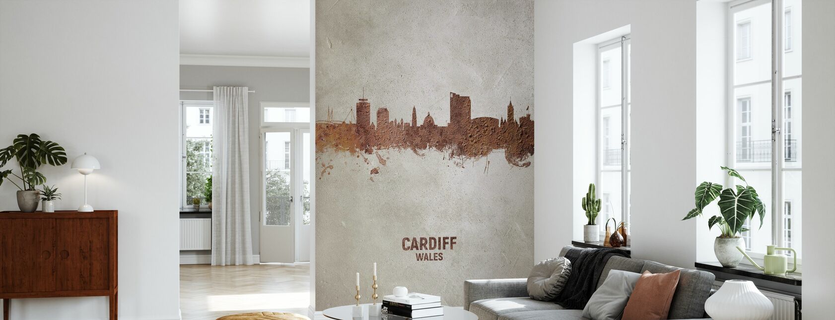 Skyline von Cardiff Wales - Tapete - Wohnzimmer
