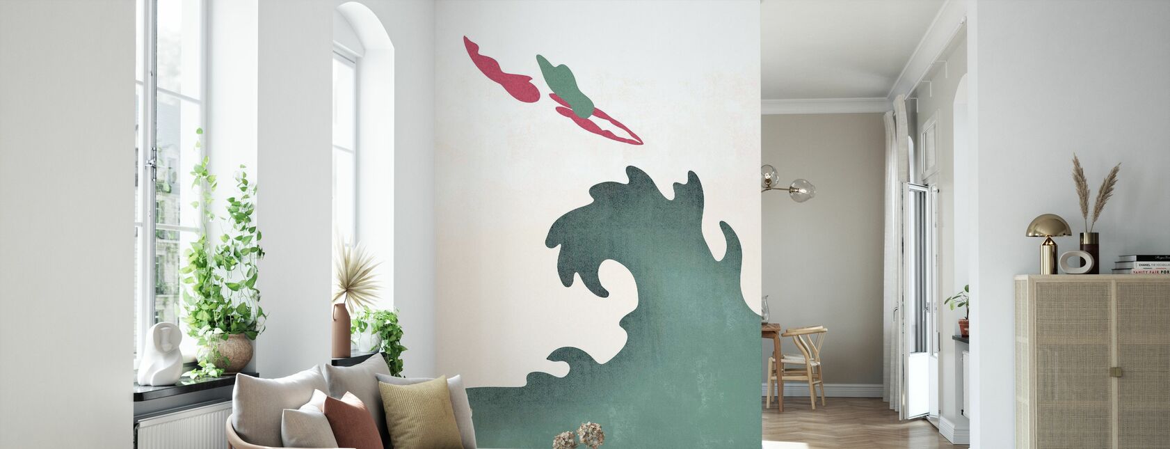 Holy Diver - Green - Wallpaper - Living Room