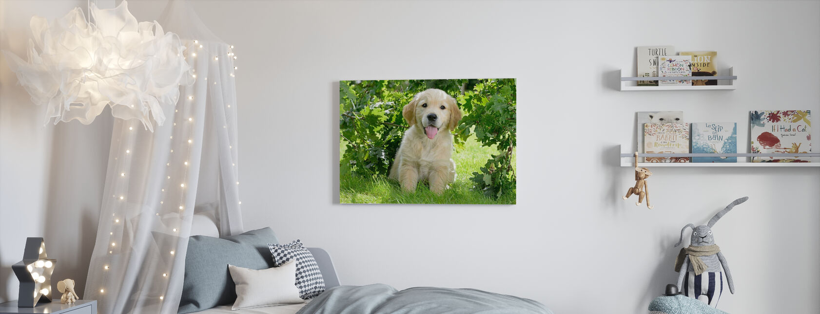 Golden Retriever Puppy - Canvas print - Kinderkamer