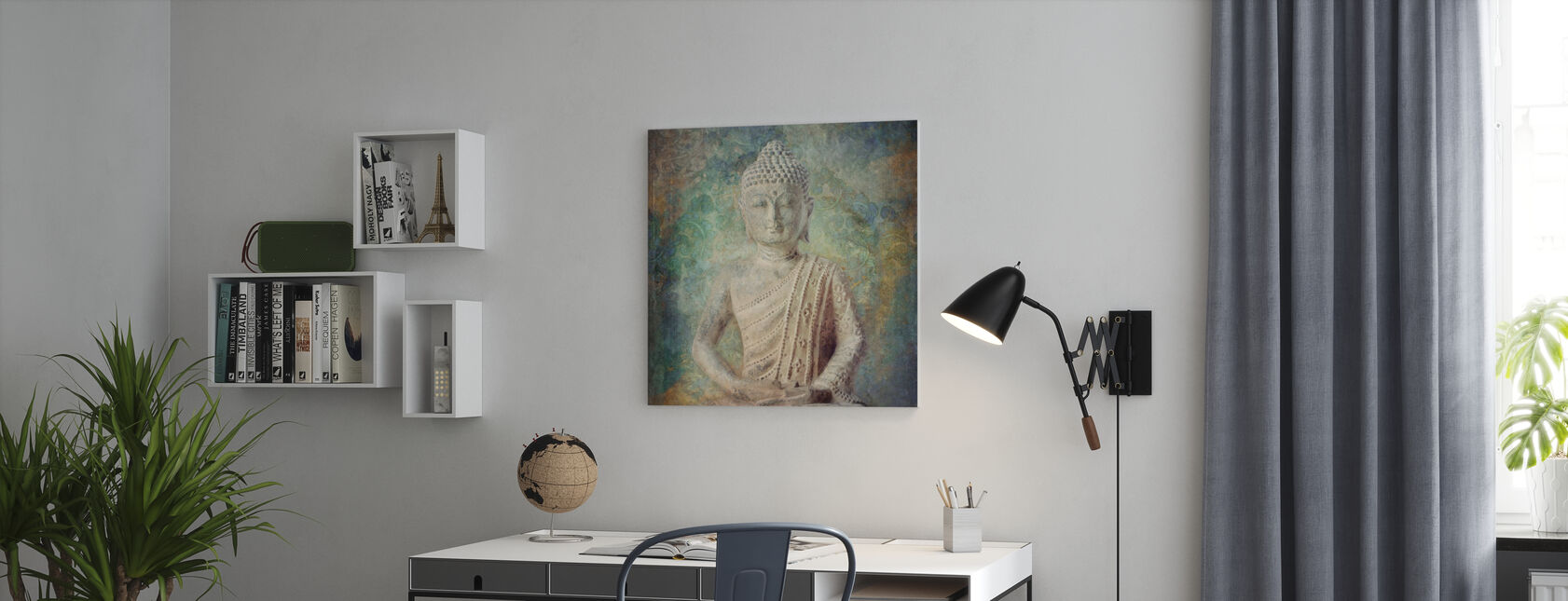Rustige Boeddha kwadraat - Canvas print - Kantoor