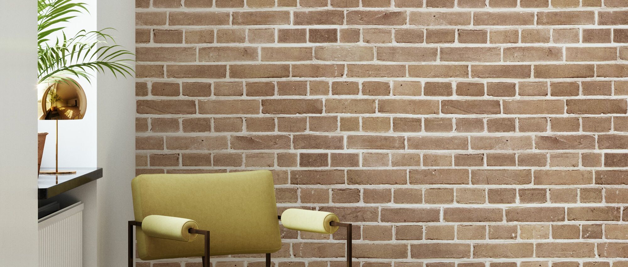 Light Brown Brick Wall – lovely wallpaper – Photowall