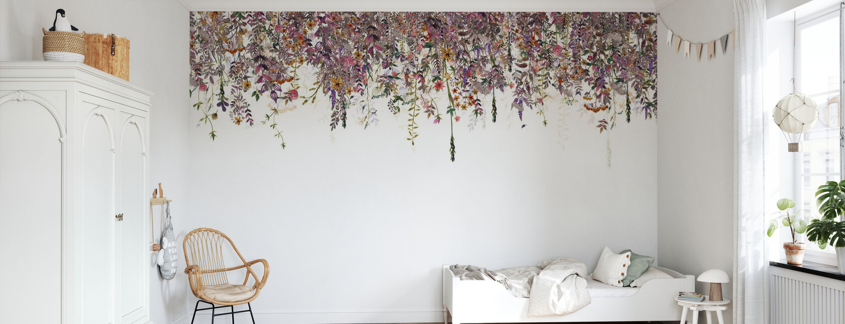 Flowers Fade Pink - Wallpaper - Kids Room